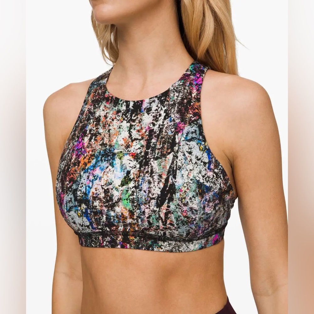 Lululemon Free To Be Serene Bra *High Neck Vitalize Multi Size 8